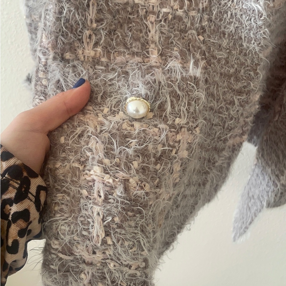 Cato Textured Gray Women's Cardigan - Picture 3 of 7